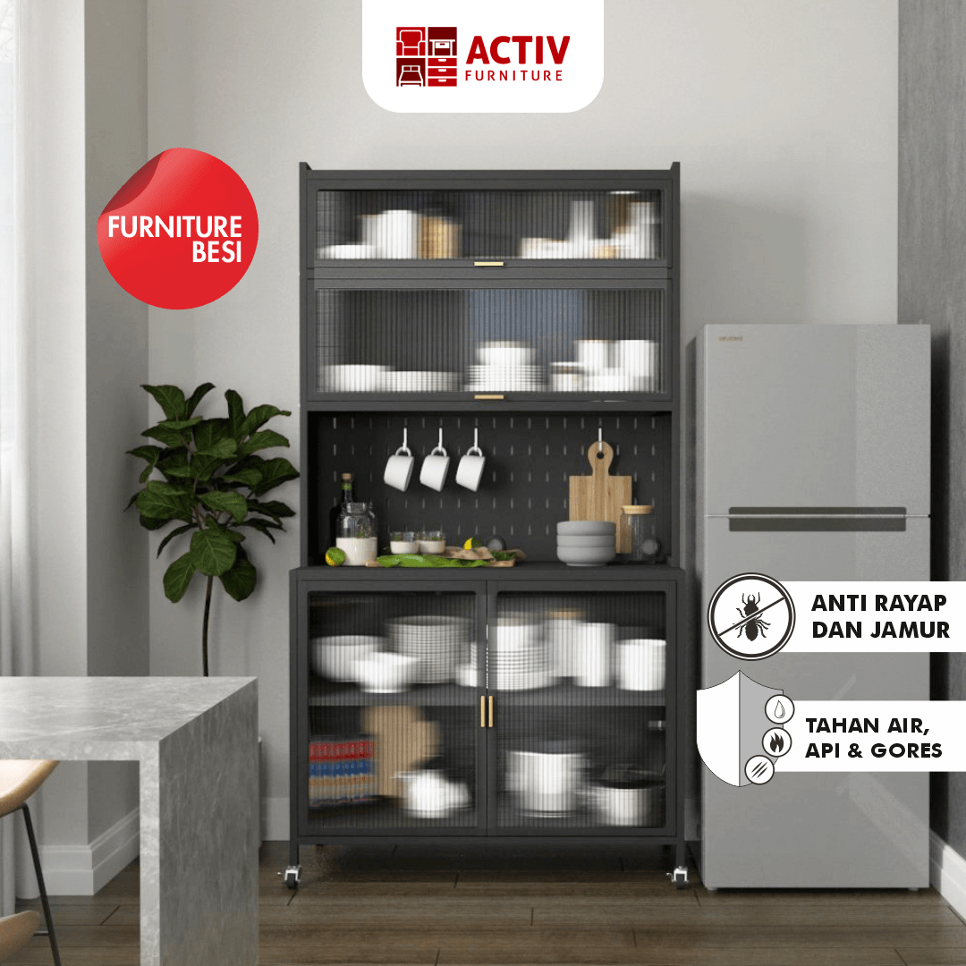 1. Forte KC 100 B_Grey_Kitchen Cabinet Besi_Kitchen Set_Furniture Besi_Lemari Dapur_Ruang Dapur_Cover_Activ Furniture