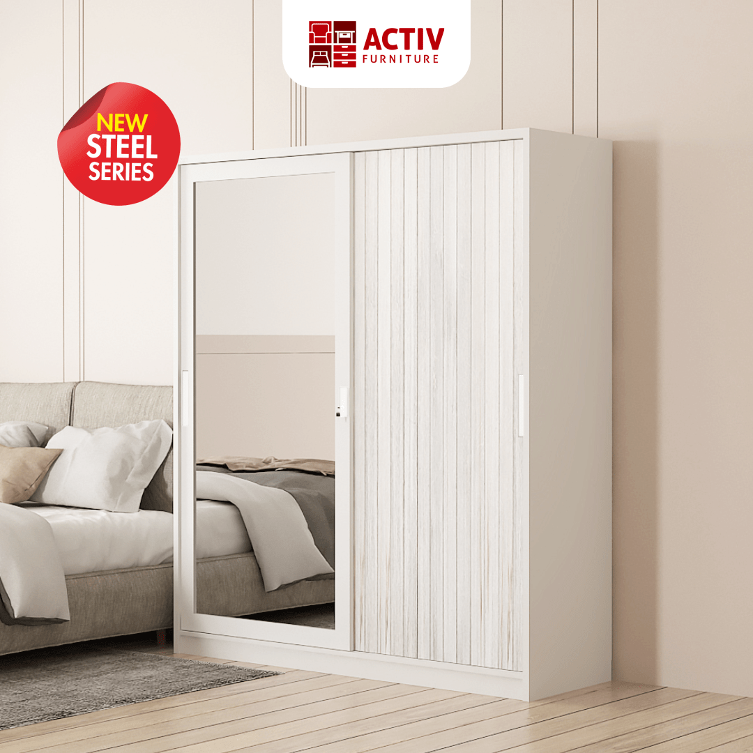 1. Forte SL 161 A_White – White Teak_Lemari Pakaian_Lemari Besi_Ruang Kamar_Cover_Activ Furniture