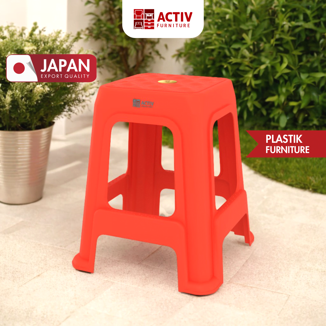 1. Quad STC 40 A_Red_Merah_Stacking Chair_Kursi Plastik_Kursi Outdoor_Furniture Luar_Cover_Activ Furniture