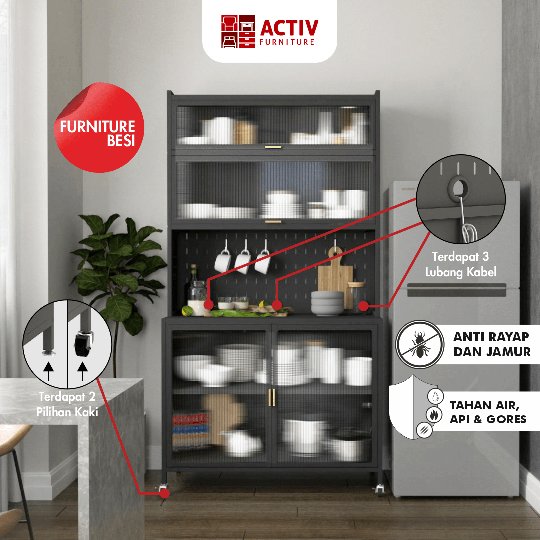 2. Forte KC 100 B_Grey_Kitchen Cabinet Besi_Kitchen Set_Furniture Besi_Lemari Dapur_Ruang Dapur_Cover 2_Activ Furniture