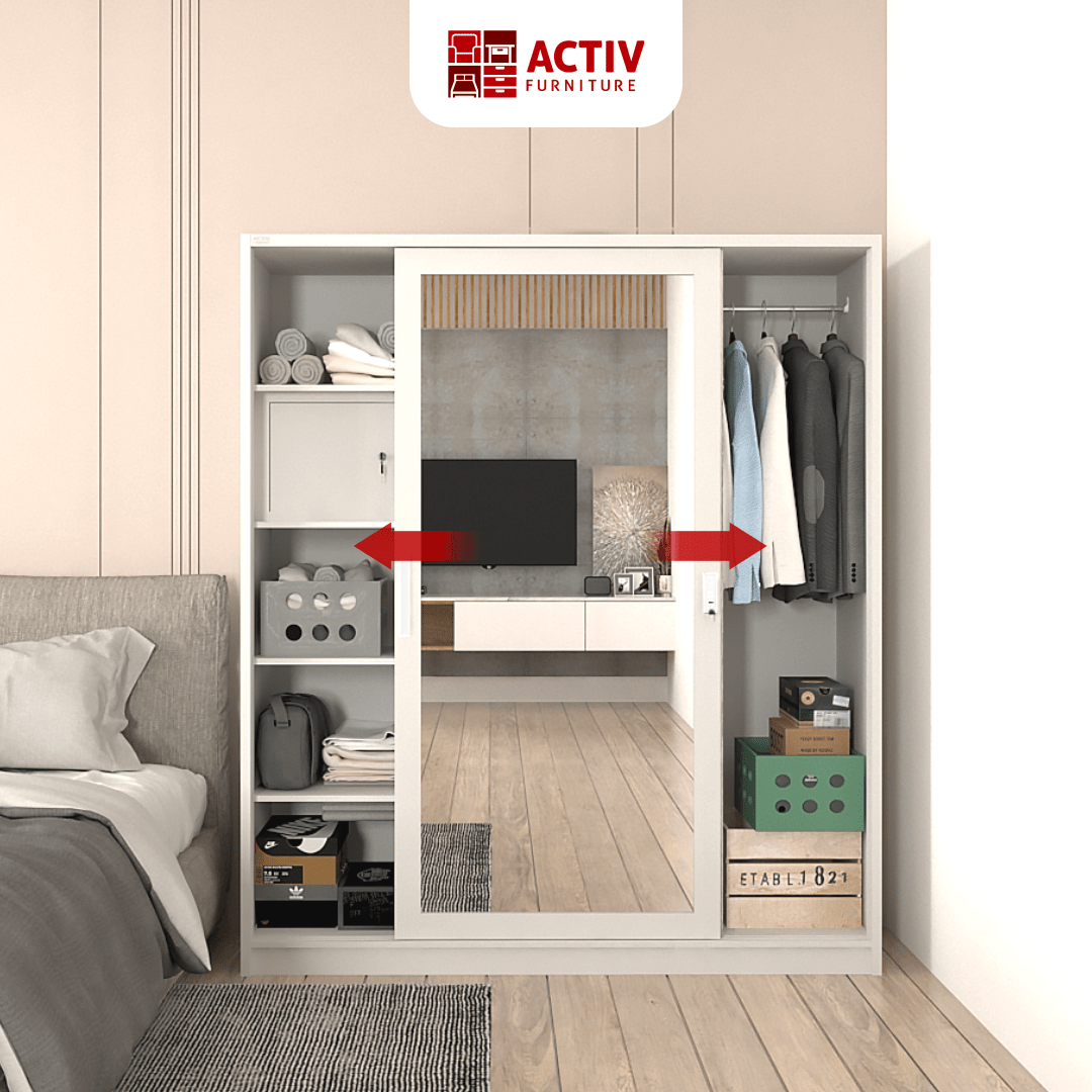 Forte SL 161 A_White – White Teak_Lemari Sliding Besi_Lemari Pakaian_Lemari Besi_Ruang Kamar_Cover_Activ Furniture