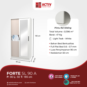 2. Forte SL 90 A_Lemari Pakaian_Lemari Sliding_Lemari Besi_Lemari Pakaian Besi_Kamar Tidur_Ruang Kamar