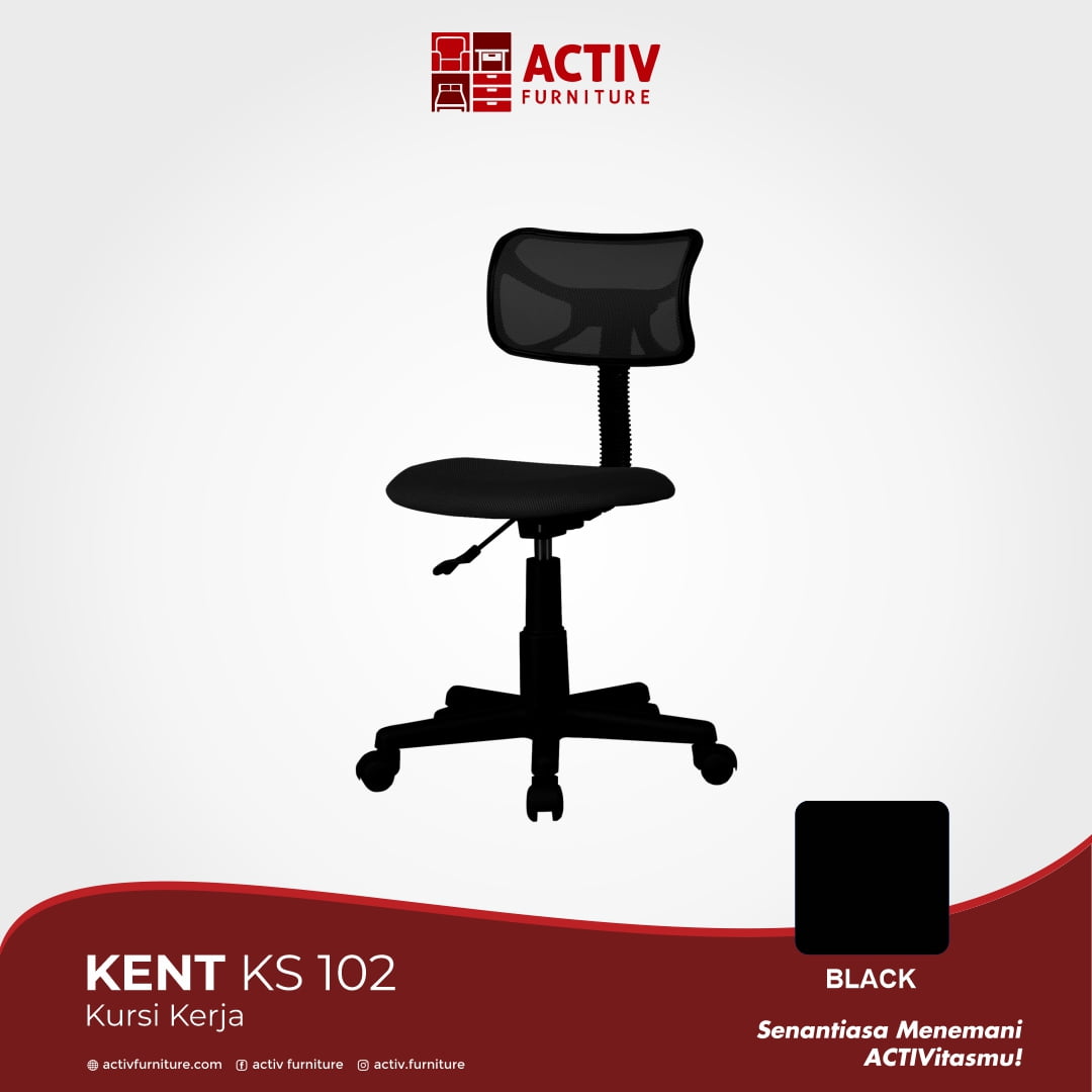 Activ Furniture_Kent KS 102 Black_Kursi Kerja