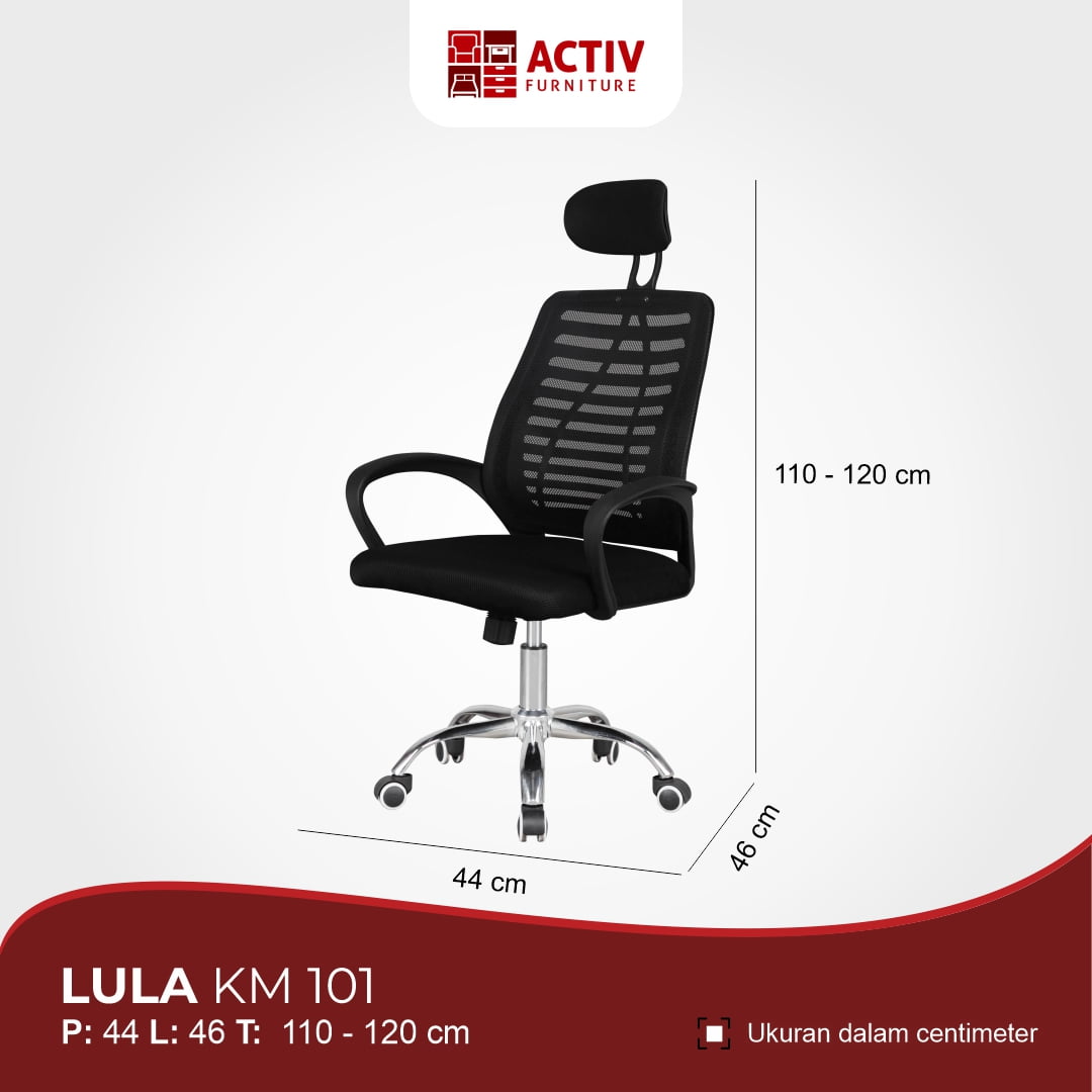 Activ Furniture_Lula KM 101_Kursi Kerja_Detail Ukuran