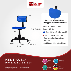 Activ Furniture_Kent KS 102 Blue_Kursi Kerja