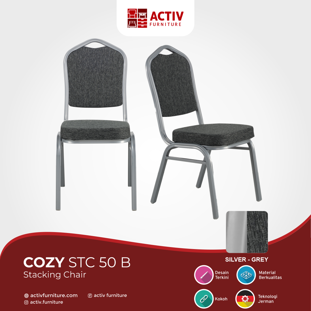 Cozy STC 50 A_Silver – Cream_Kursi Susun_Stacking Chair_Kursi_Ruang Keluarga_Detail Warna_Activ Furniture REV