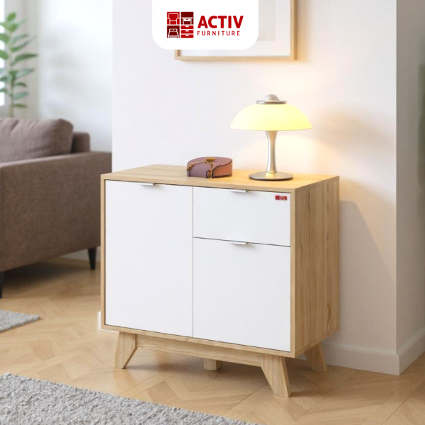 Sideboard – Lotus SB 80 (Sonoma Oak – White) – Activ Furniture