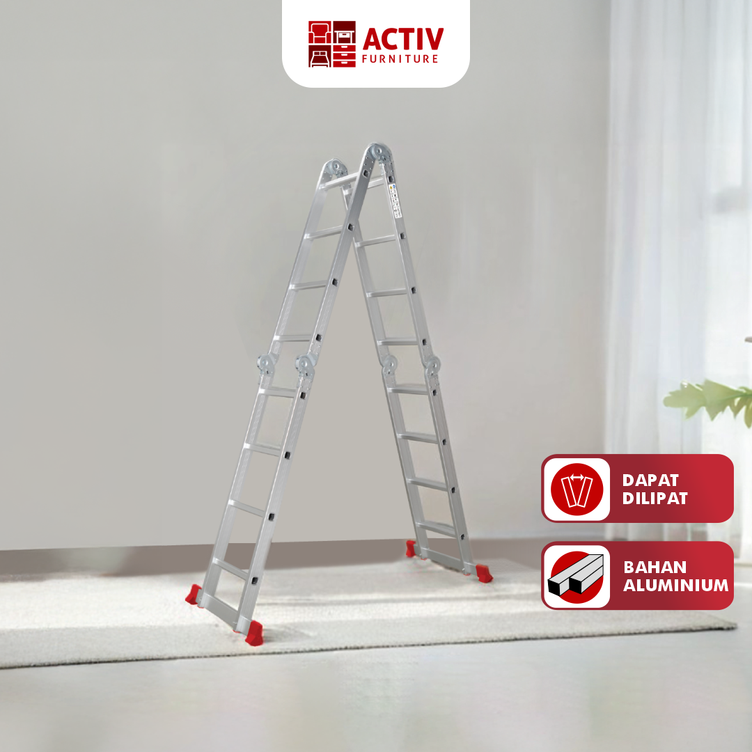 1. Cozy LADDER 400 A_Silver_Tangga_Tangga W_Ladder_Ruang Keluarga_Ruang Gudang_Halaman Rumah_Activ Furniture