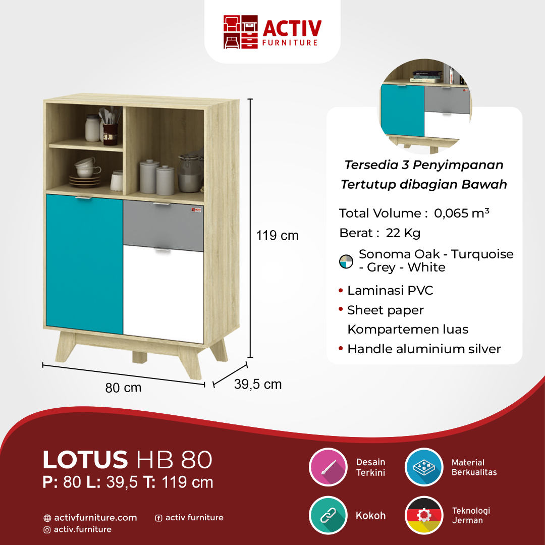 2. Lotus HB 80 – Sonomoa Oak_Turquoise_Grey_White