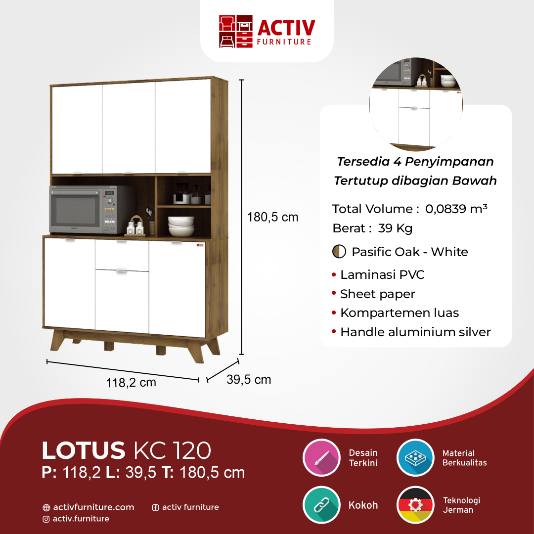 2. Lotus KC 120 – Pasific Oak_White
