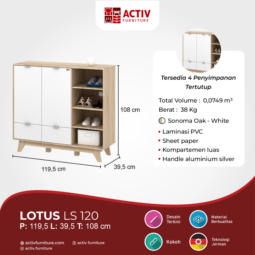 2. Lotus LS 120 – Sonoma Oak _White