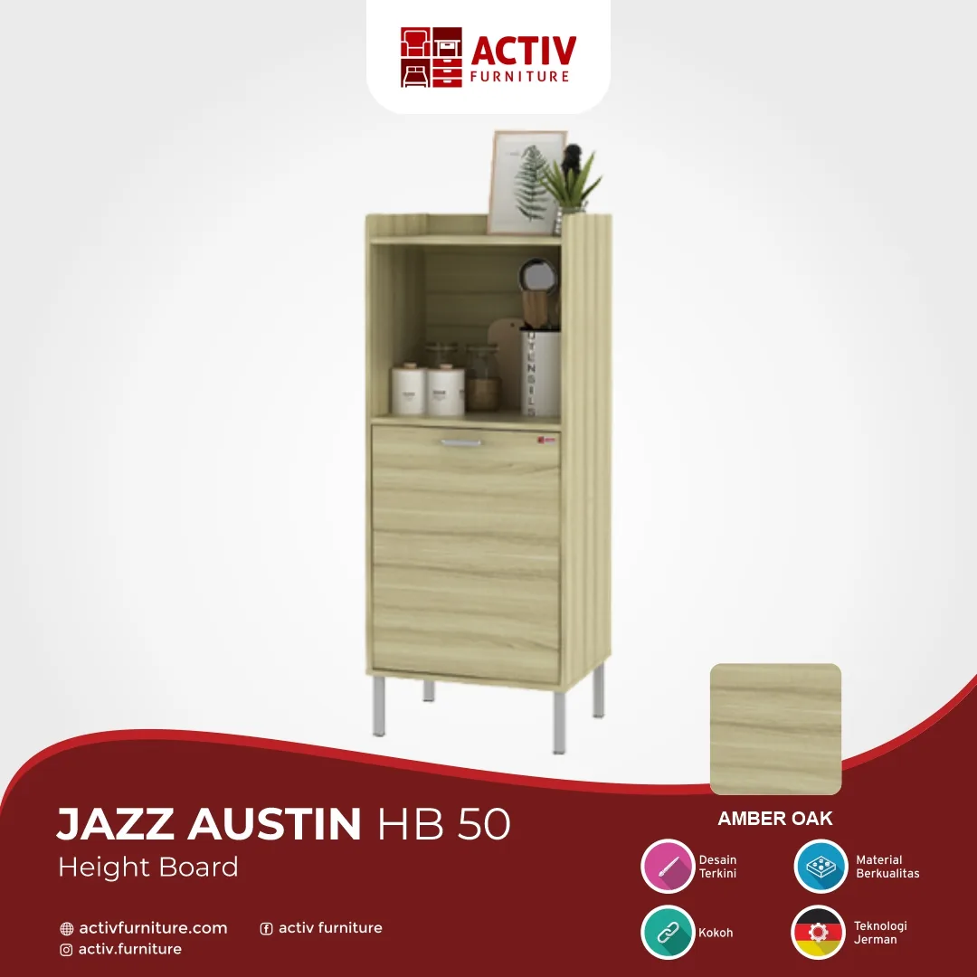 Jazz Austin HB 50_Canyon Oak Black_Detail Warna Produk Website_Lemari Dapur_Height Board_Rak Dapur_Rak Piring