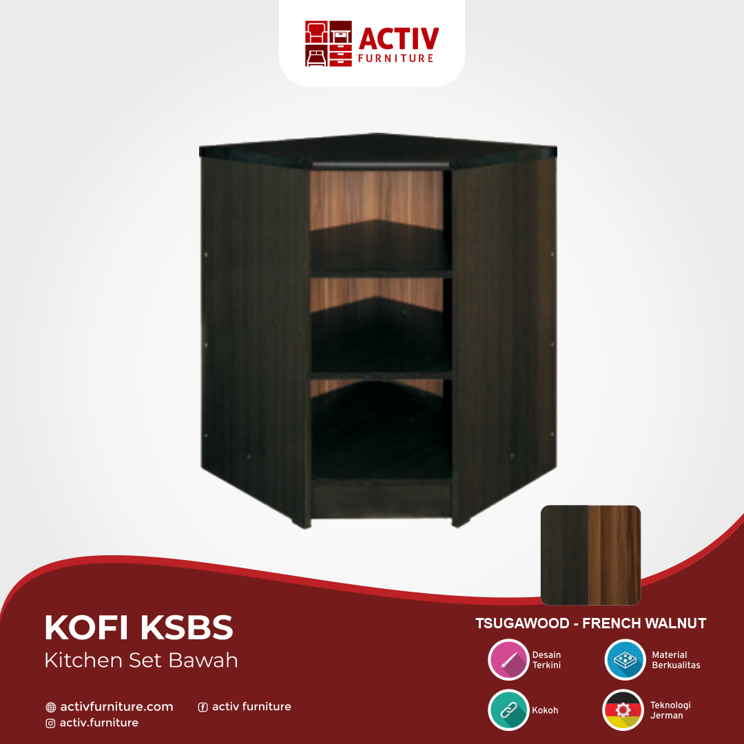 Kofi KSBS French Walnut_Kitchen Set_Kitchen Set Bawah_Detail Warna