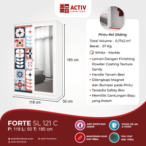 Lemari Pakaian Besi_Forte_Lemari Pakaian_Lemari_Lemari Baju_Kamar Tidur_Activ Furniture