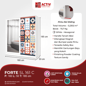 Lemari Pakaian Besi_Forte_Lemari Pakaian_Lemari_Lemari Baju_Kamar Tidur_Activ Furniture