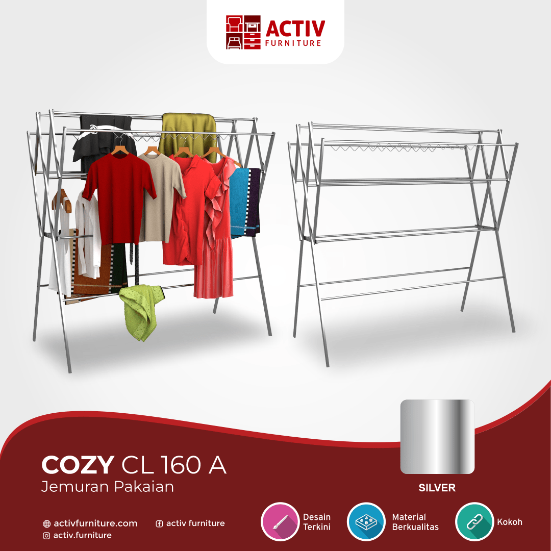 3. Cozy CL 160 A_Jemuran Baju_Gantungan Baju_Ruang Outdoor_Furniture Rumah_Activ Furniture