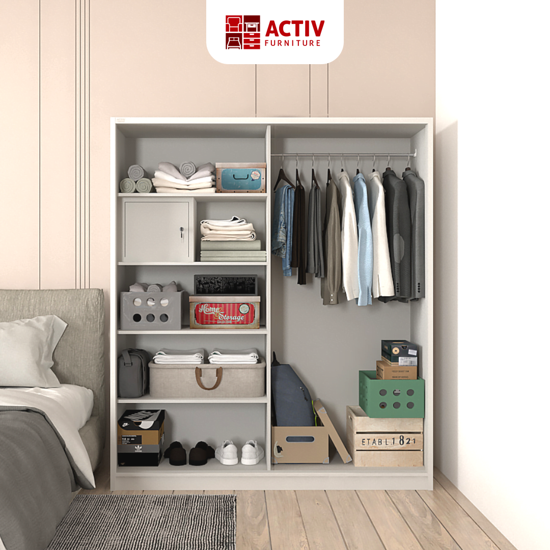 Forte SL 161 A_White – White Teak_Lemari Sliding Besi_Lemari Pakaian_Lemari Besi_Ruang Kamar_Cover_Activ Furniture