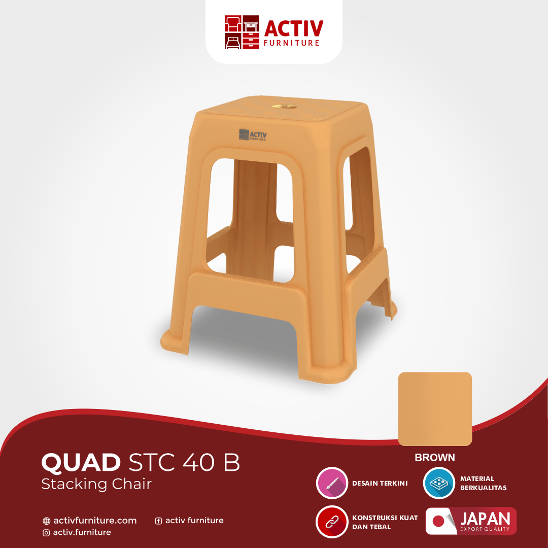 4. Quad STC 40 B_Brown_Stacking Chair_Kursi Plastik_Kursi Outdoor_Furniture Luar_Detail Warna_Activ Furniture