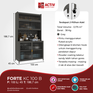Forte KC 100 B_Grey_Kitchen Cabinet Besi_Kitchen Set_Furniture Besi_Lemari Dapur_Ruang Dapur_Cover 2_Activ Furniture