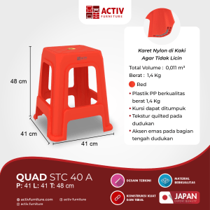 Quad STC 40 A_Red__Merah_Stacking Chair_Kursi Plastik_Kursi Outdoor_Furniture Luar_Konten USP_Activ Furniture