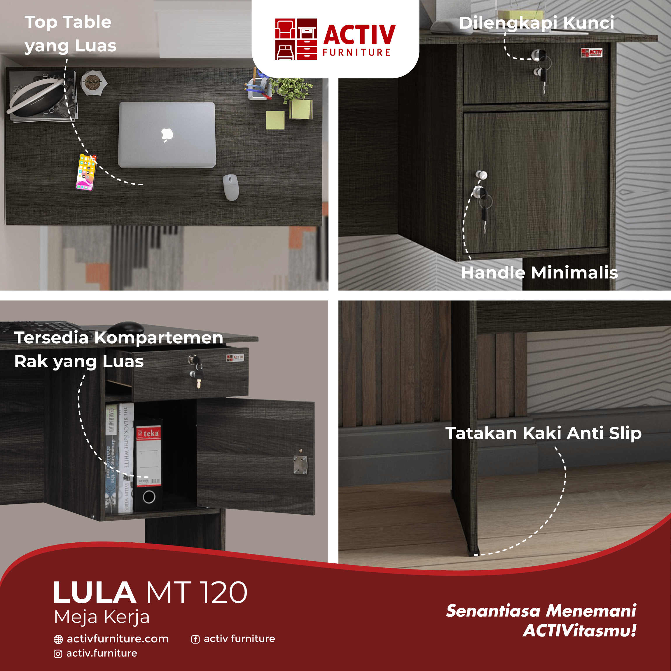 Activ Furniture_Meja Kerja_Meja Kantor_Copywriting_Lula MT 120_Phantom Oak