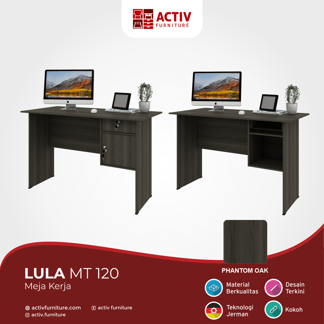 Activ Furniture_Meja Kerja_Meja Kantor_Lula MT 120_Phantom Oak_Ruang Kerja_Ruang Kantor