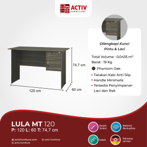 Activ Furniture_Meja Kerja_Meja Kantor_Lula MT 120_Phantom Oak_Ruang Kerja_Ruang Kantor