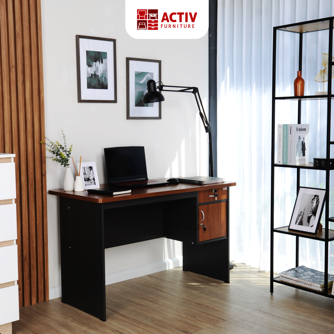 Activ Furniture_Meja Kerja_Meja Kantor_Render_Lula MT 121_Walnut_Dark Oak