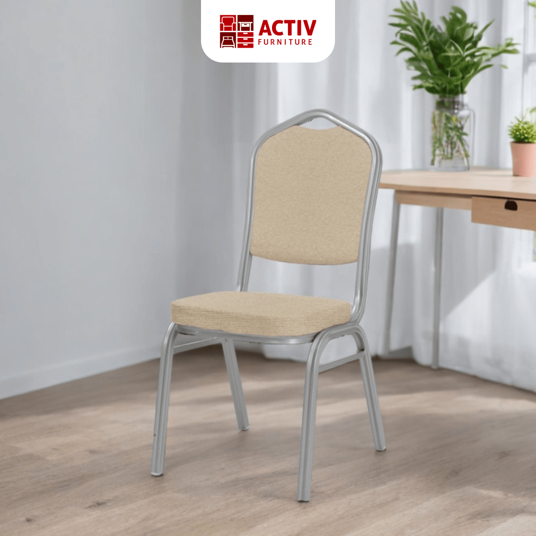 Cozy STC 50 A_Silver – Cream_Kursi Susun_Stacking Chair_Kursi_Ruang Keluarga_Cover 2_Activ Furniture