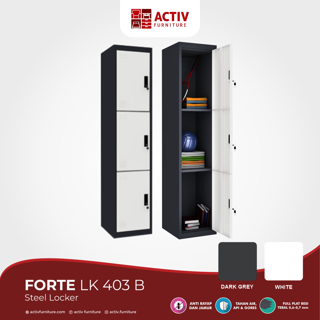 Activ Furniture_Forte LK 403_Loker Besi_Lemari Kantor_Ruang Kantor_Ruang Sekolah