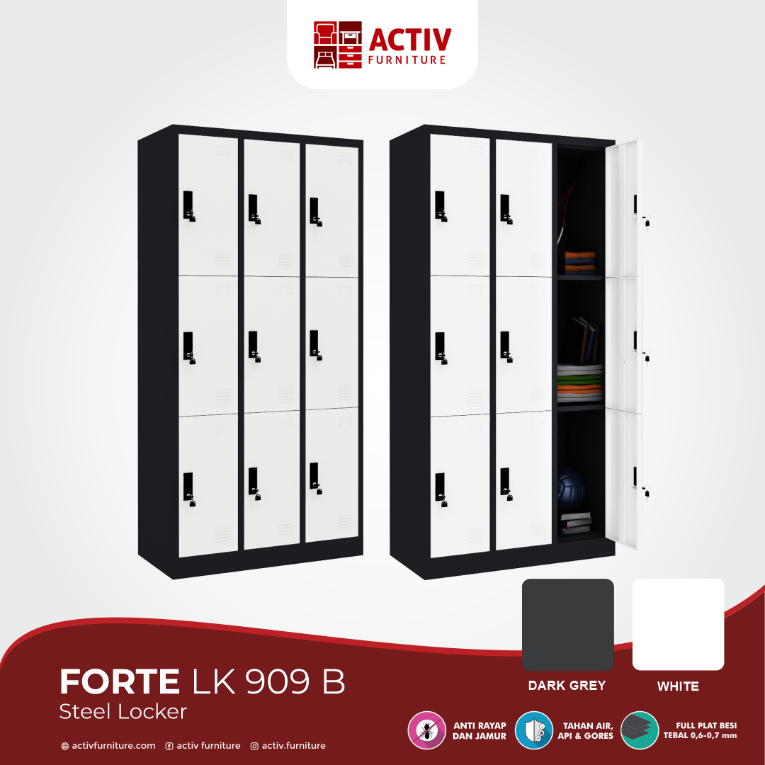 Activ Furniture_Forte LK 909_Loker Besi_Lemari Kantor_Ruang Kantor_Ruang Sekolah