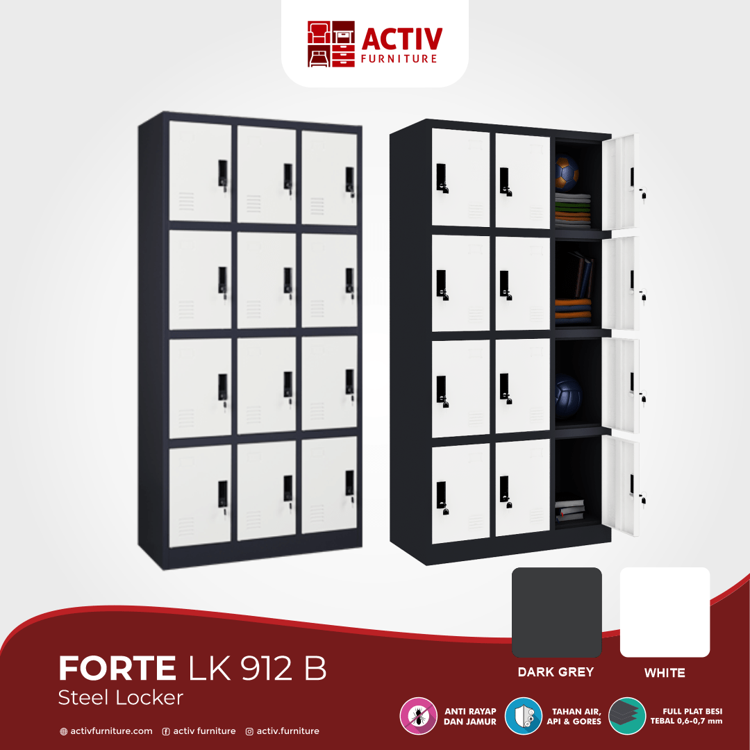 Activ Furniture_Forte LK 912_Loker Besi_Lemari Kantor_Ruang Kantor_Ruang Sekolah