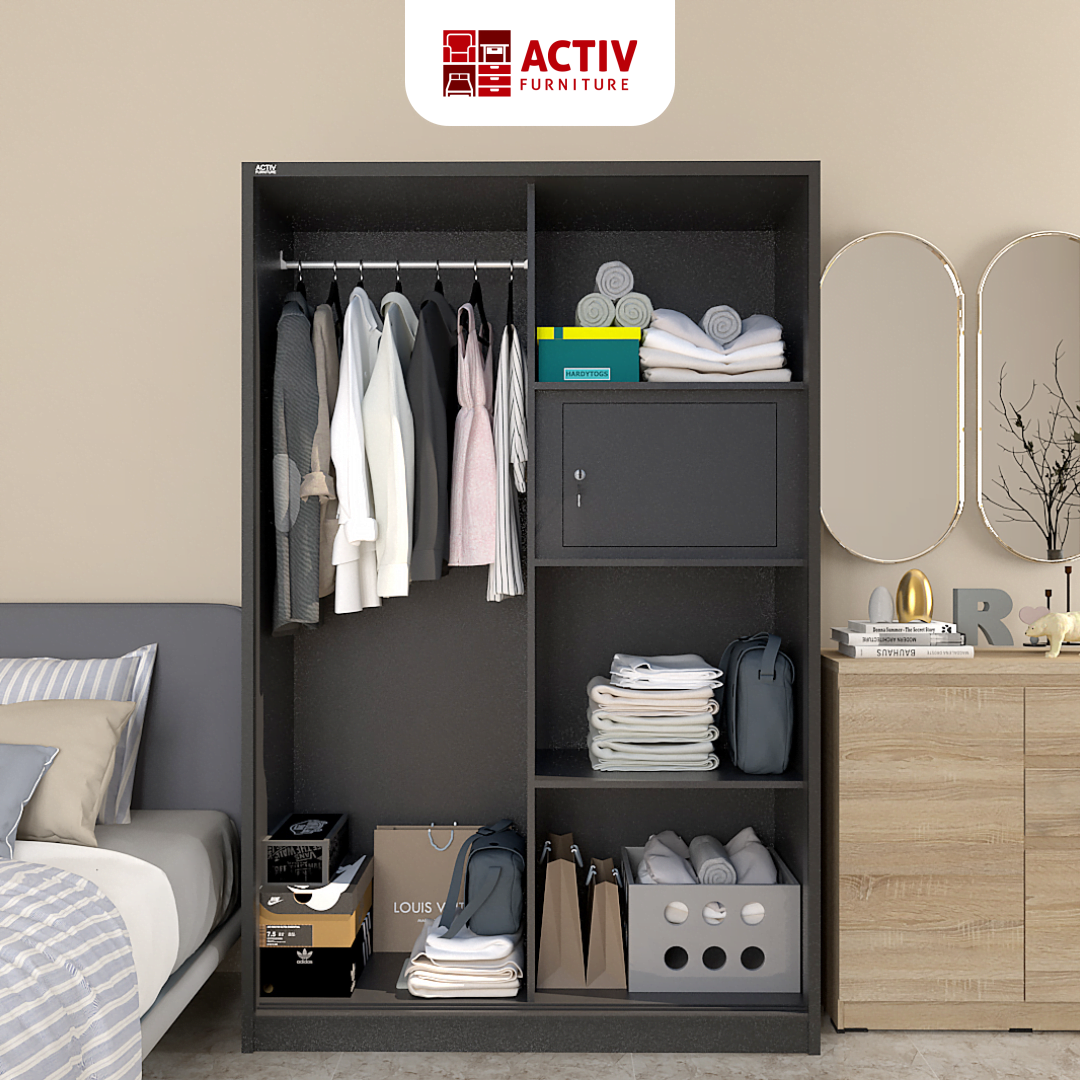 Forte SL 121 D_Black – Color Line_Lemari Pakaian_Lemari Besi_Ruang Kamar_Cover 3_Activ Furniture