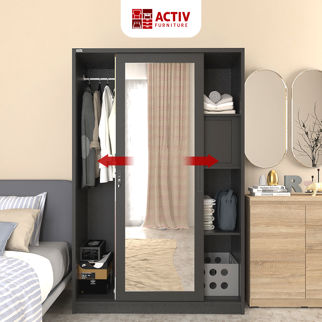 Forte SL 121 D_Black – Color Line_Lemari Pakaian_Lemari Besi_Ruang Kamar_Cover 4_Activ Furniture