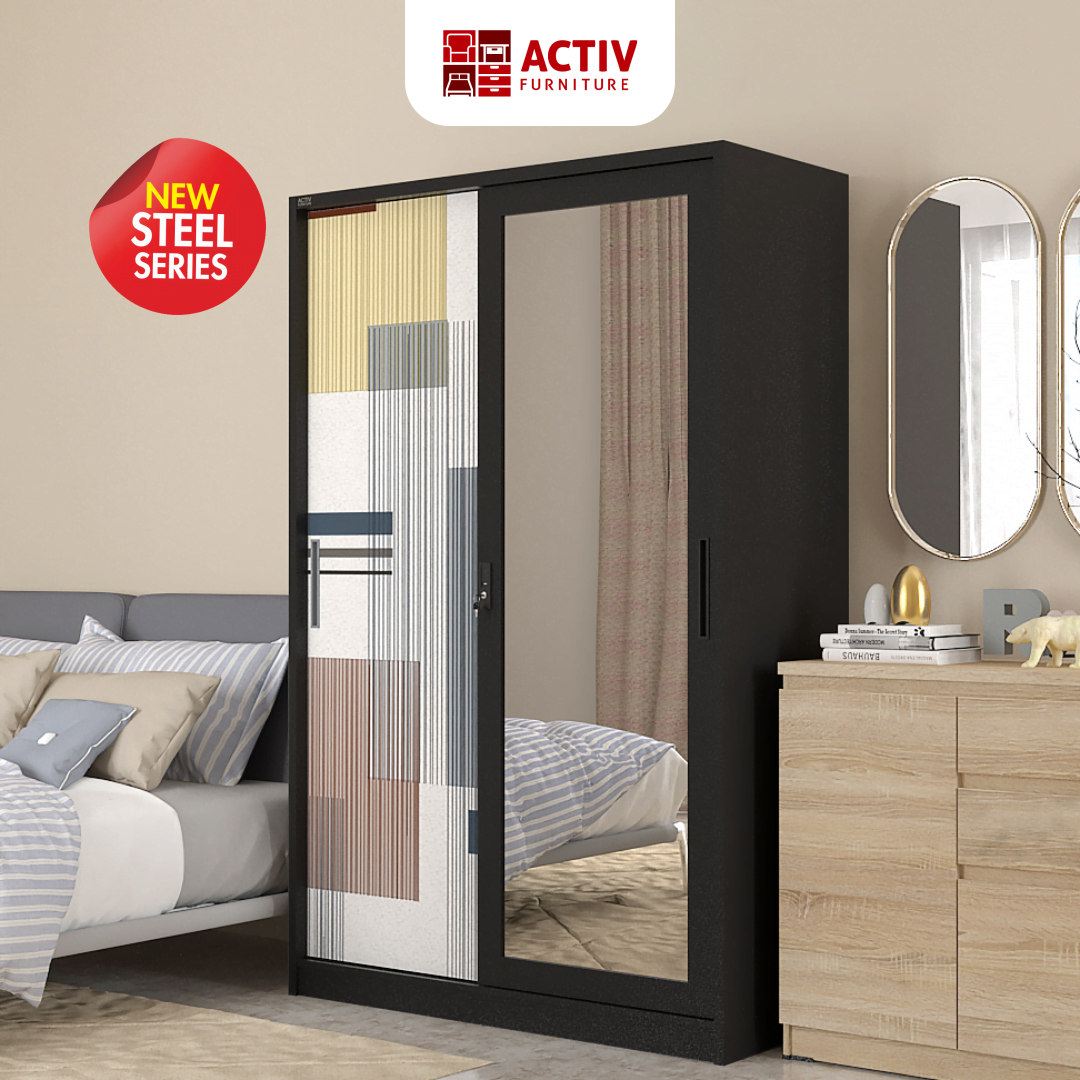 Forte SL 121 D_Black – Color Line_Lemari Pakaian_Lemari Besi_Ruang Kamar_Cover_Activ Furniture