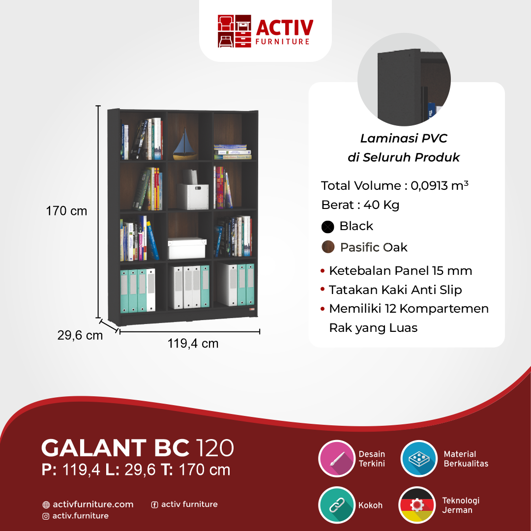 Galant BC 120_Black – Pasific Oak