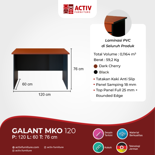Meja Kerja – Galant MKO 120 – Activ Furniture