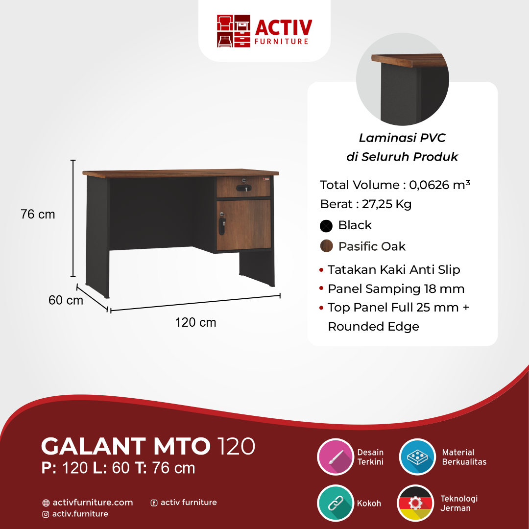 Galant MTO 120_Black – Pasific Oak