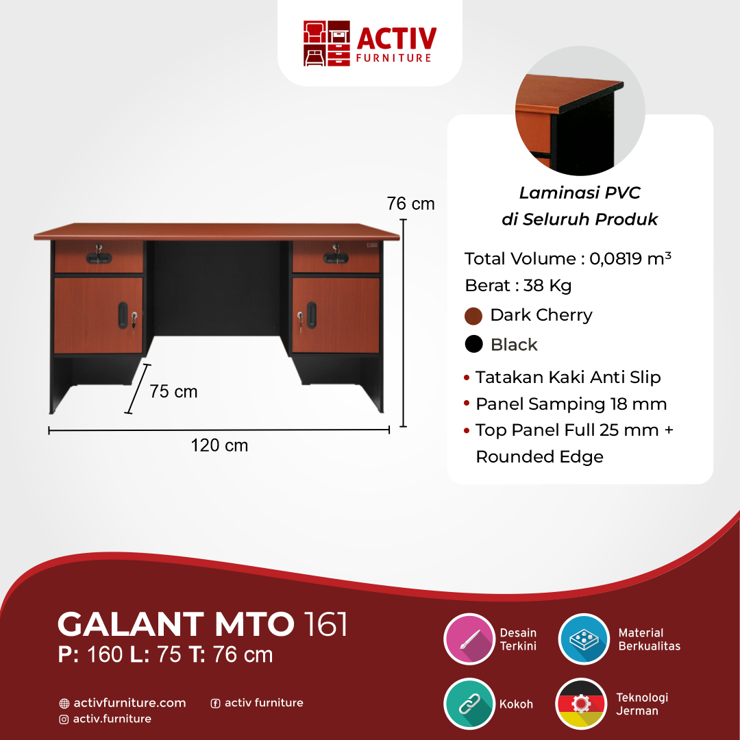 Galant MTO 161_Dark Cherry – Black