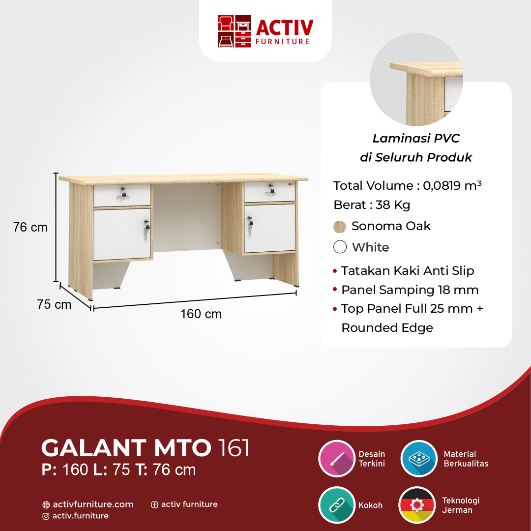 Galant MTO 161_Sonoma Oak – White