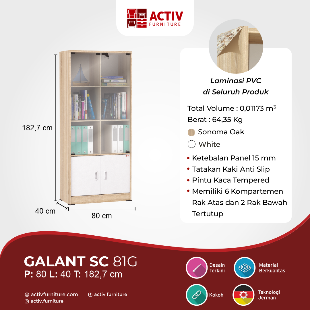 Galant SC 81G_Sonoma Oak – White