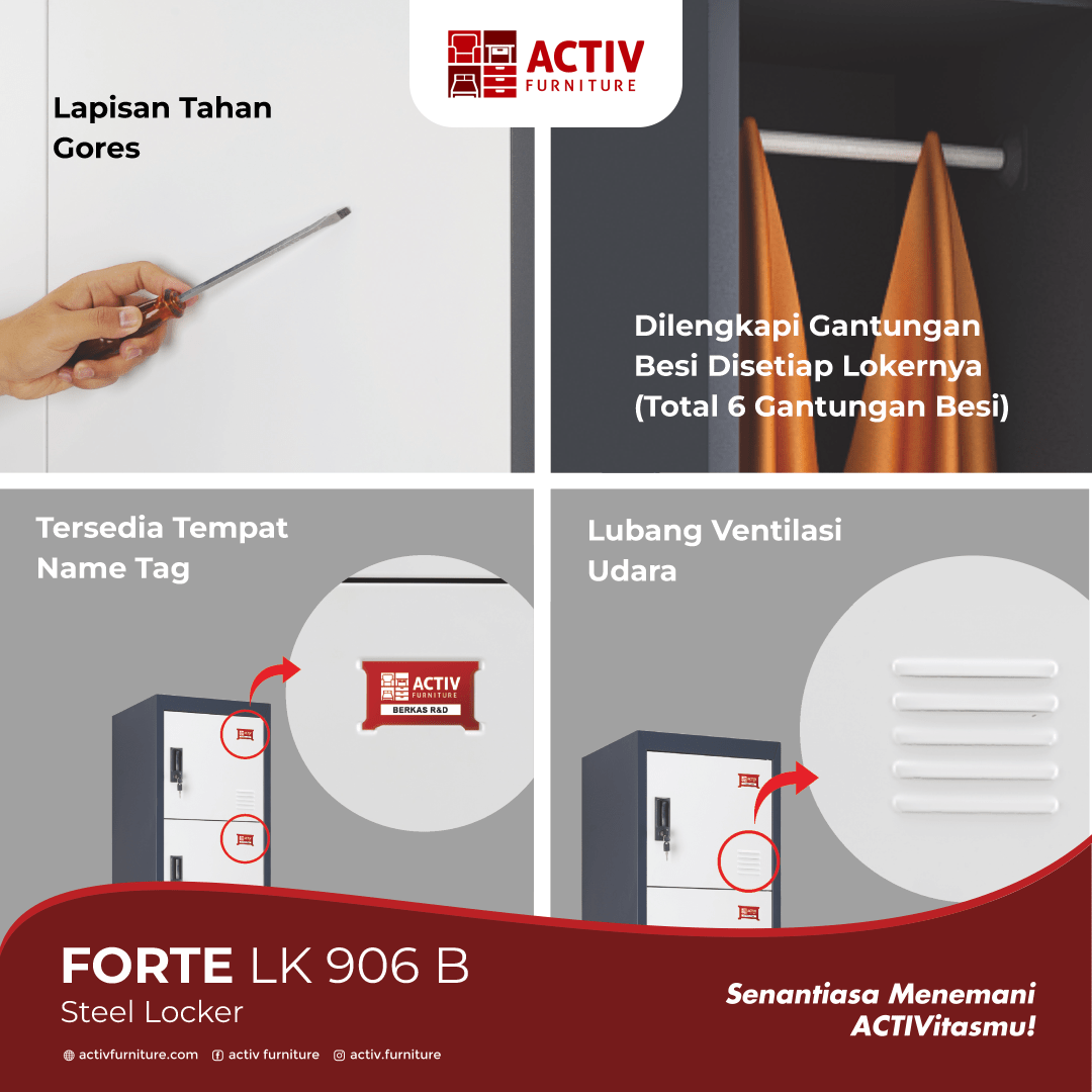 Activ Furniture_Forte LK 906_Loker Besi_Lemari Kantor_Ruang Kantor_Ruang Sekolah
