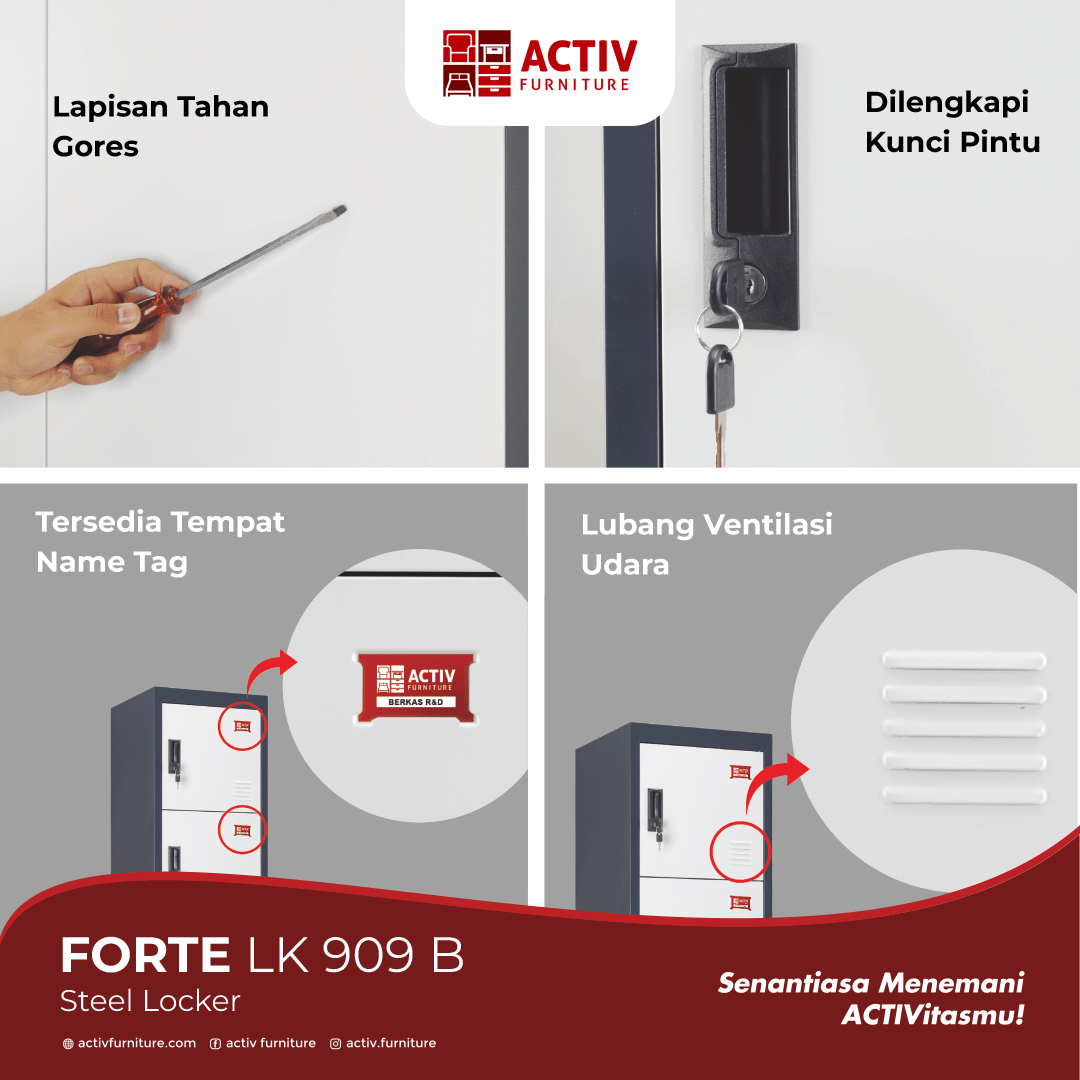 Activ Furniture_Forte LK 909_Loker Besi_Lemari Kantor_Ruang Kantor_Ruang Sekolah