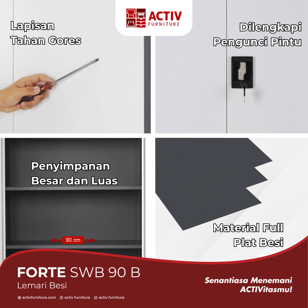 Activ Furniture_Forte SWB 90 B_Loker Besi_Lemari Kantor_Lemari Besi_Ruang Kantor_Ruang Sekolah