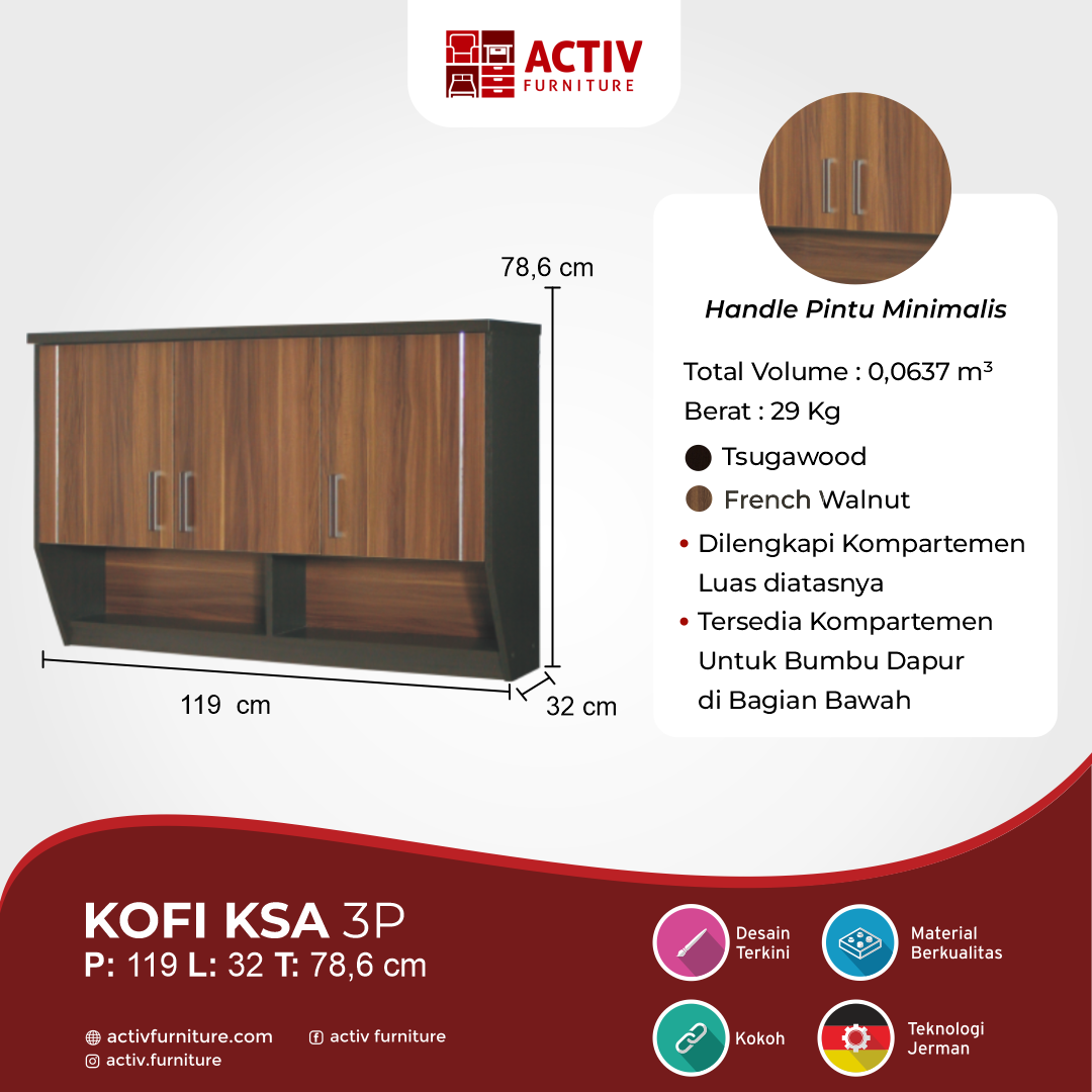 Kofi KSA 3P_Tsugawood – French Walnut