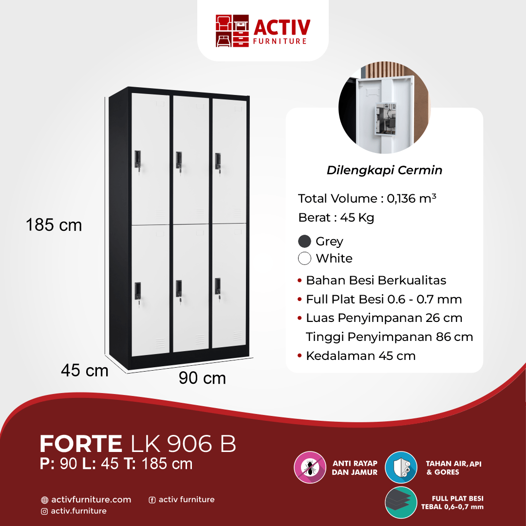 Activ Furniture_Forte LK 906_Loker Besi_Lemari Kantor_Ruang Kantor_Ruang Sekolah