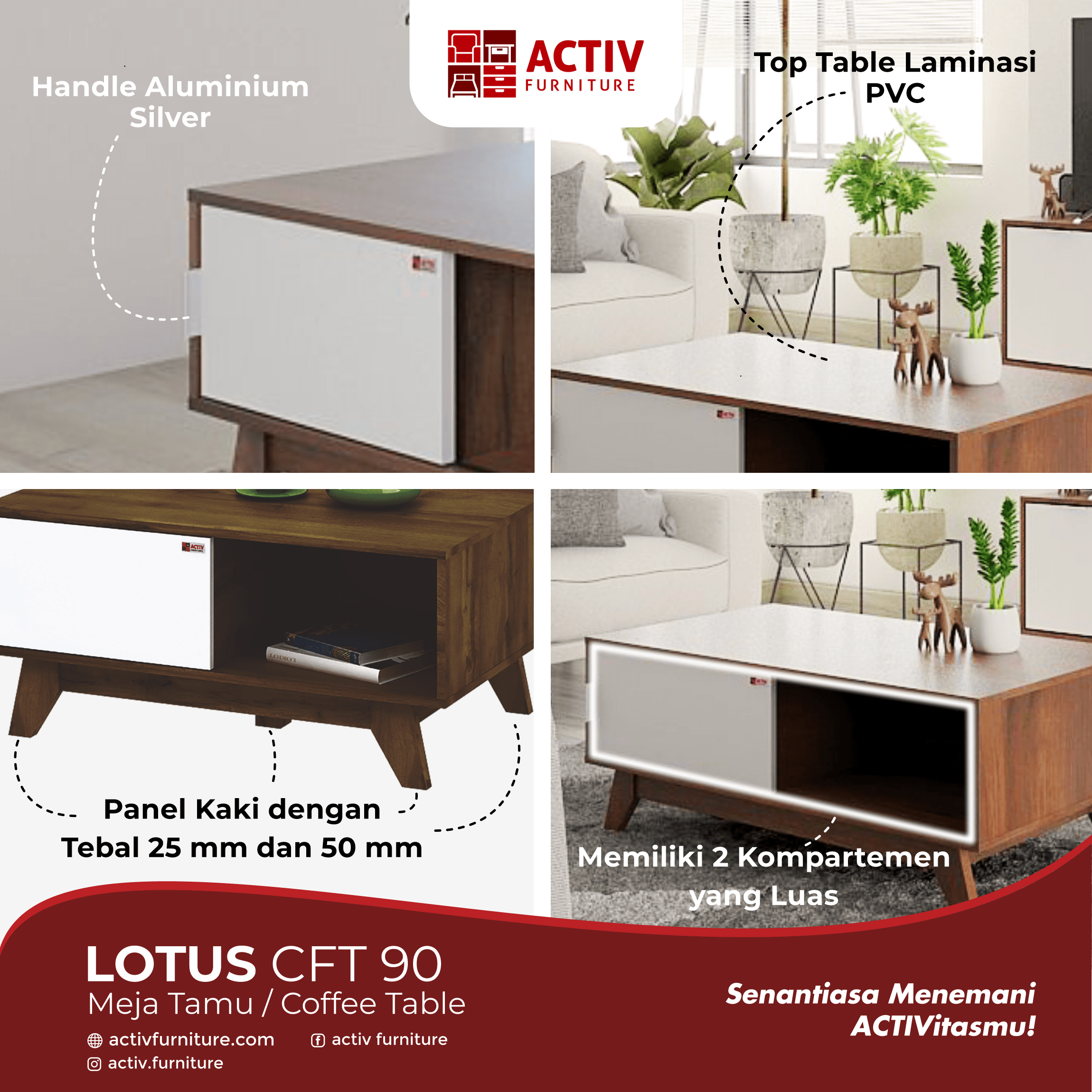 Lotus CFT 90_Meja Tamu_Coffee Table_Ruang Tamu_Copywriting_Activ Furniture