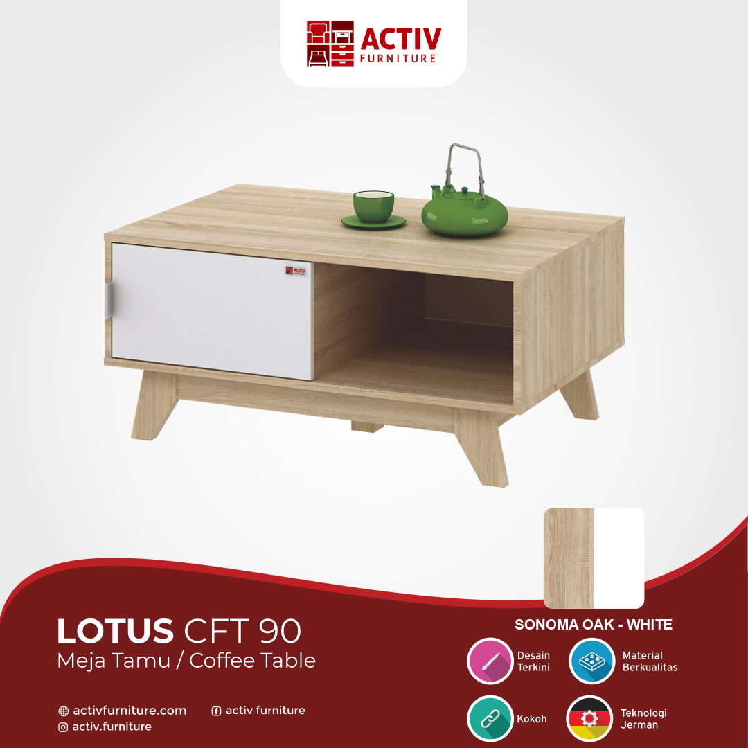 Lotus CFT 90_Meja Tamu_Coffee Table_Ruang Tamu_Detail Warna_Activ Furniture