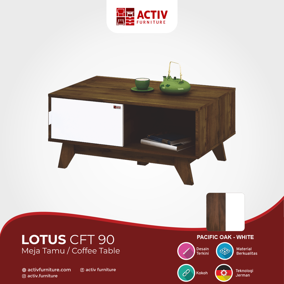 Lotus CFT 90_Meja Tamu_Coffee Table_Ruang Tamu_Detail Warna_Activ Furniture