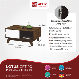 Lotus CFT 90_Meja Tamu_Coffee Table_Ruang Tamu_Konten USP_Activ Furniture